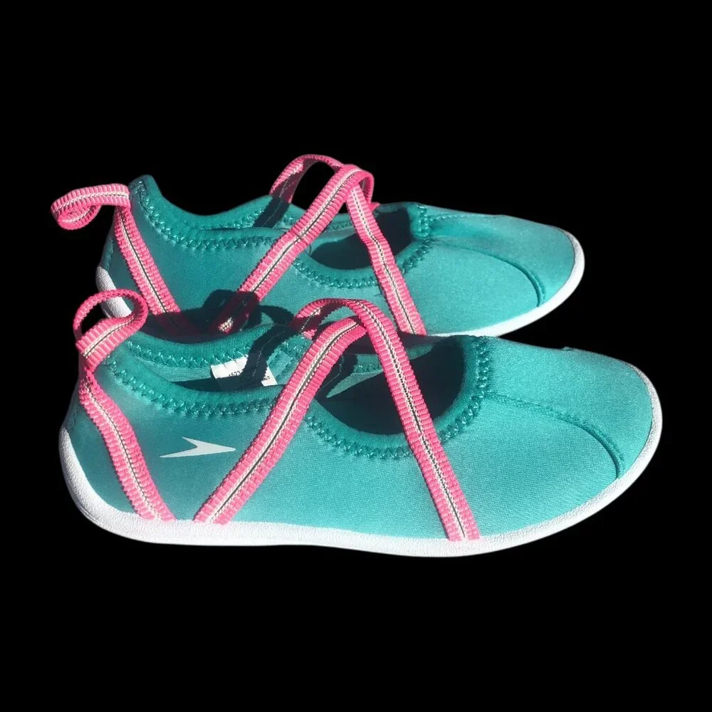 Speedo Kids Teal Pink Surfwalker Water Shoes, 9-10
